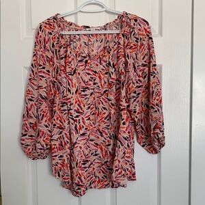 Bohemian Peasant Style Blouse Ruffled Statement Sleeves Relaxed Fit Extra Large